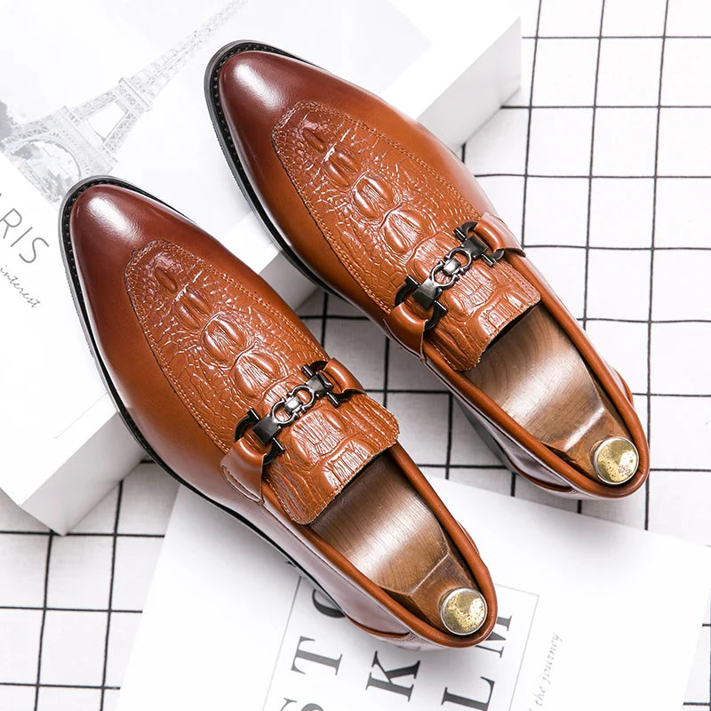 New Dress Leather Lofers Men Classic Casual Business Shoes For Men Social Party Leather Shoes Slip On Wedding Office Shoes Male