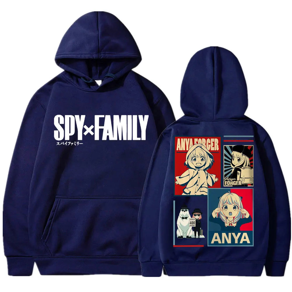اليابان أنيمي Spy X Family آنيا فورجر هودي للرجال والنساء كاواي مانغا جمالي سويت شيرت صوف كبير الحجم خريف ملابس رياضية كاجوال