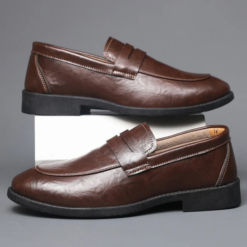 Mens Casual Leather Shoes Comfortable Slip on Loafers Leather Dress Shoe Classic Business Footwear zapatos para hombre chaussure
