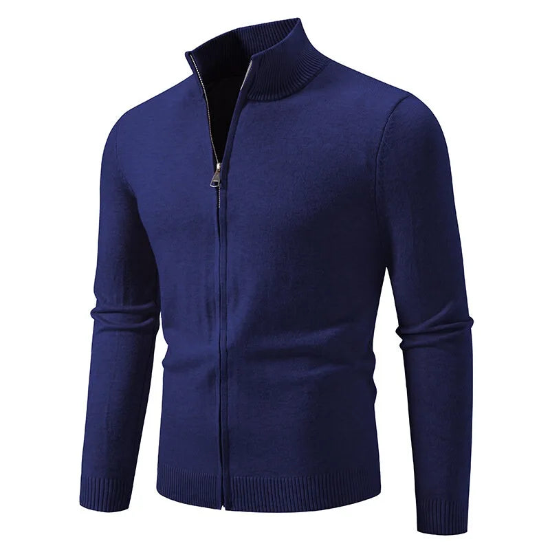 Men's Zipper SweaterCoats Slim Fit Sweaters Stand Cold Blouse Knitwear Fall Winter Cardigan Jumper Warm Streetwear
