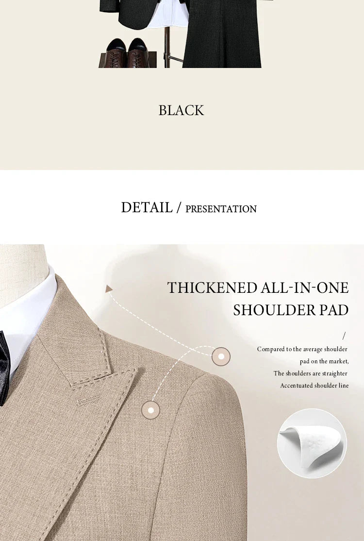 New 2 buttons on suit modern design mens office wear blazer coustime homme luxe Bead edge craftsmanship