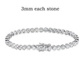 3 Colors 2/3mm Bubbles All Moissanite Tennis Bracelet for Women Men Bangles Full Diamond Pure 925 Silver Chain Jewelry