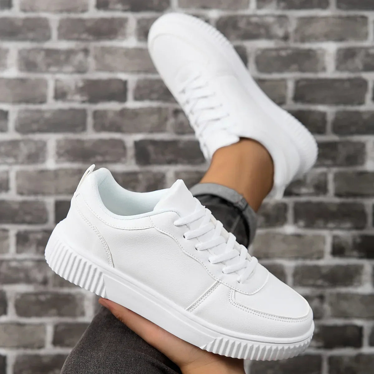 Women's Casual Shoes Breathable Walking Flat Shoes Sneakers White Female Footwear Sports Running Outdoor Walking For Men Tennis