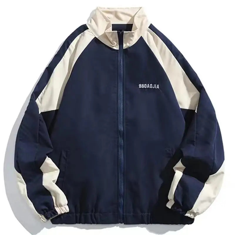 Men High Street Patchwork Color Black Windbreaker Coats Hip Hop Varsity Jacket Women Spring Autumn Thin Fashion College Jackets
