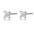 925 Sterling Silver Romantic Color Zircon Three-petal Flower Stud Earrings for Women Fashion Huggies Piercing Jewelry