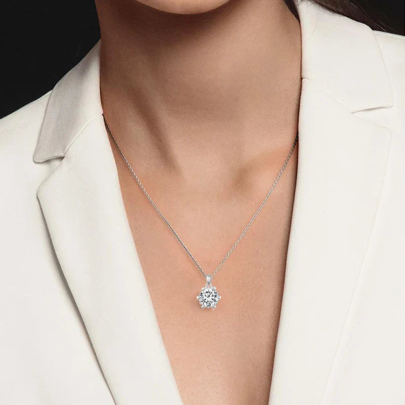 1 Carat Moissanite Pendant Necklace For Women High Quality 925 Sterling Silver Wedding Party Bridal Fine Jewelry 3 Colors
