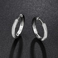 Sparkling Full 1mm D Color Moissanite Hoop Earrings for Women Girls S925 Silver All Diamond Earring Small Ear Buckle Gift