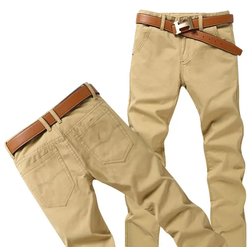 Spring and Summer Men's Casual Thin Labor Cargo Work Wear Army Slim Straight Overalls Cotton Long Pants Large Size Trousers