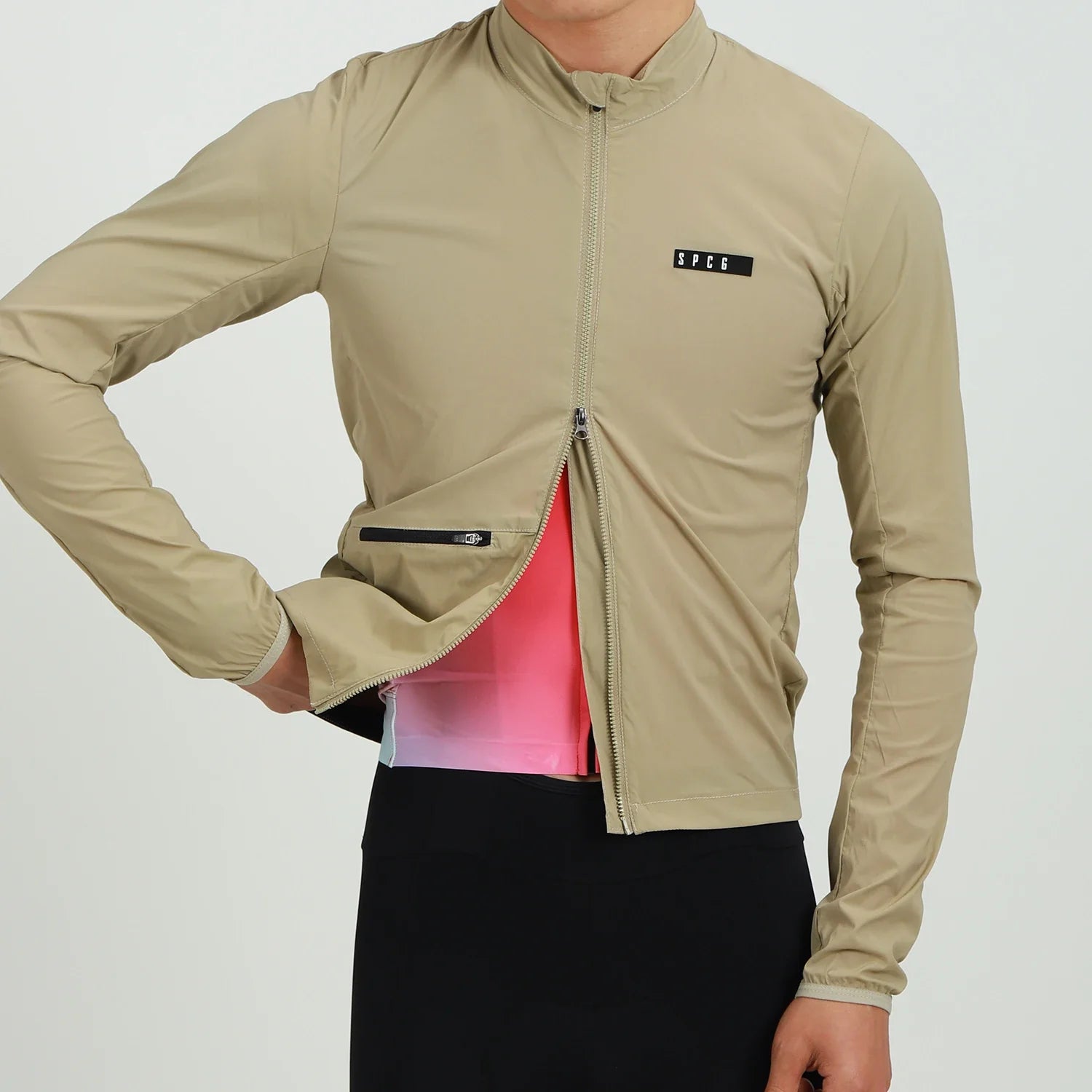 2024 New Season PRO Lightweight Windproof Cycling Jacket Road bike Wind Jacket Stretch Fabric With Zipper pocket PINK