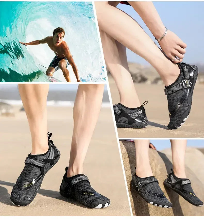 Mens Quick Drying Water Shoes Unisex Breathable Aqua Shoes Slip on Non Slip Wading Shoes Travel Water Park Pool Ladies Sneakers
