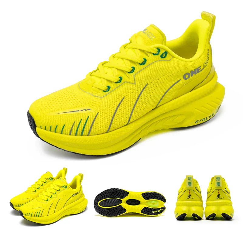New Cushioning Running Shoes For Men Suitable Heavy Runners Lace Up Sports Women Non-slip Outdoor Athletic Male Sneakers