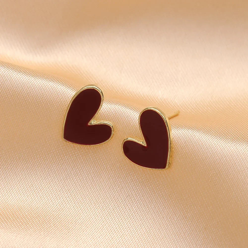 S925 Silver Needle New Love Design Sense Unique Small Group Earrings Simple Black Women's Ear Jewelry Wholesale And Retail