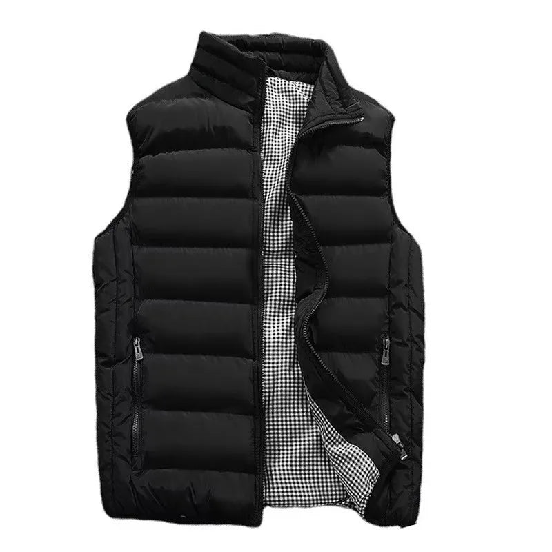 Men Vest Windproof Vest Men Jacket Sleeveless Vest Winter Jacket Casual Coat Men Down Cotton Warm Thick Waistcoat Thick Gilet