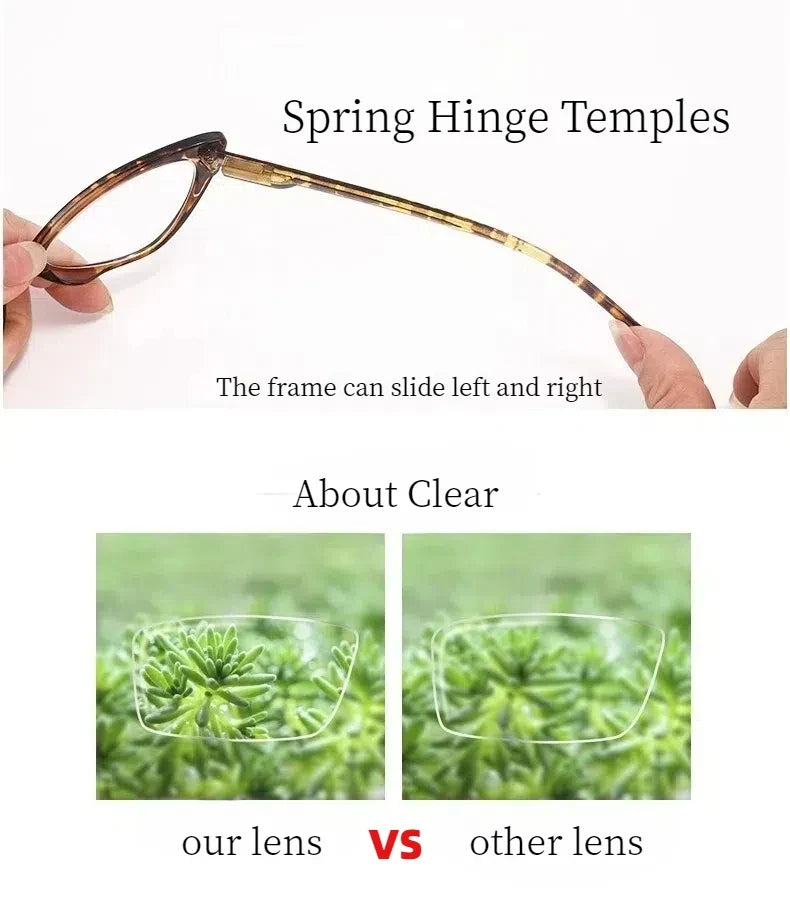 Luxury Sexy Small Cat Eye Reading Glasses Women 2025 Trendy Retro Spring Leg Presbyopia Glasses Ladies Fashion Optical Eyewear