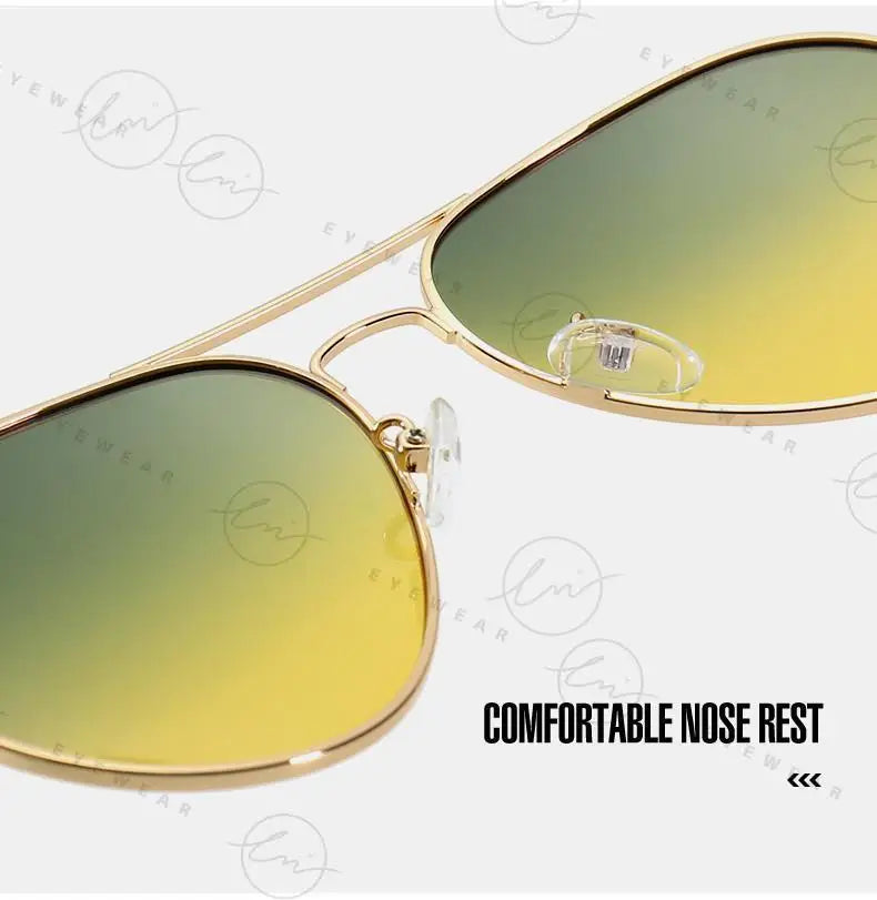 Aviation Photochromic Day Night Vison Sunglasses Men Polarized Fashion Sun Glasses Women Safe Driving Anti-Glare UV400
