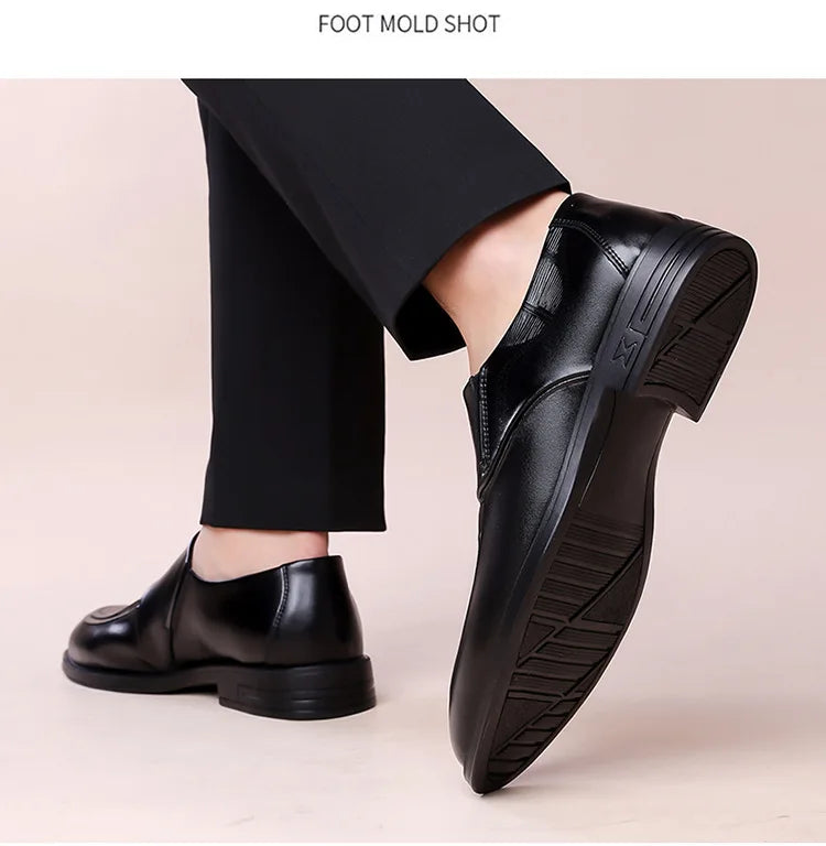 Spring Autumn New Leather Shoes for Men Solid Color Business Casual Shoes Male Fashion British Style Dress Shoe Man