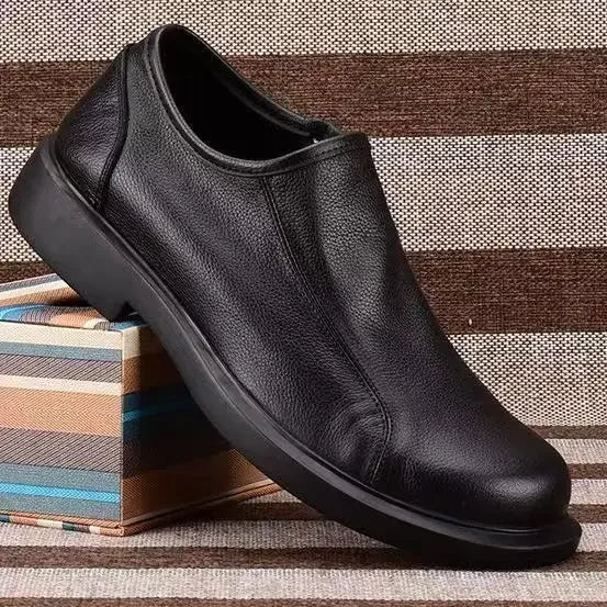 Round Toe Male Casual Shoe Office Brown Men's Leather Shoes Legitimate Retro Shipping Free Delivery Size 45 Designer Comfortable