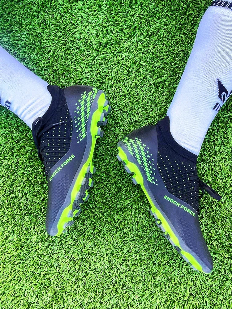 Men Football Cleats Fashion Youth Soccer Shoes Knit Football Training Trainers Breathable Society Campo Non Slip Sports Footwear