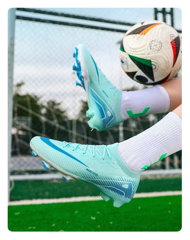 New Men Football Boots Match Indoor Breathable Ultralight Grass Cleats Soccer Shoes Long Spikes Sneakers Training Drop Shipping