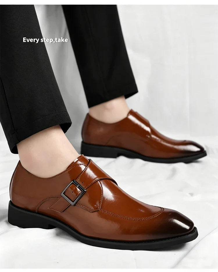 Men's Leather Shoes British Style Business Formal Derby Comfortable Fashionable Casual Footwear-SJ1112