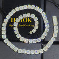 Clustered Diamond Tennis Chain Miami Tennis Link Bracelet for Women 7MM Iced Out CZ Cuban Necklace Hip Hop Jewelry Gifts