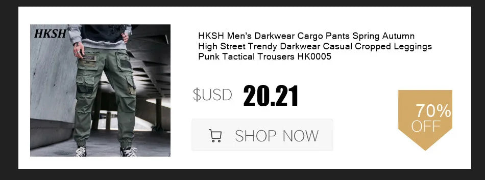 Summer New Men's Tide Y2K Original Design High Street cotton Fashion Punk Dark Casual Loose Cropped Pants Shorts Ins HK5611