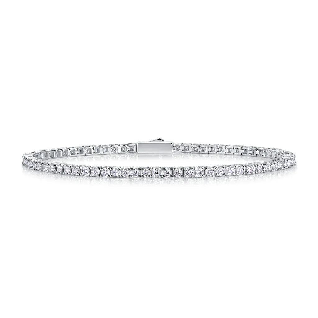 S925 Sterling Silver Moissanite Tennis Bracelet for Women Simple Row Design Elegant Sparkling Jewelry for Daily Wear