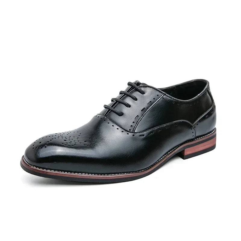 High Quality Leather Business Formal Shoes 2026 Classic Italian Casual Dress Shoes Men Elegant Office Formal Oxford Shoes