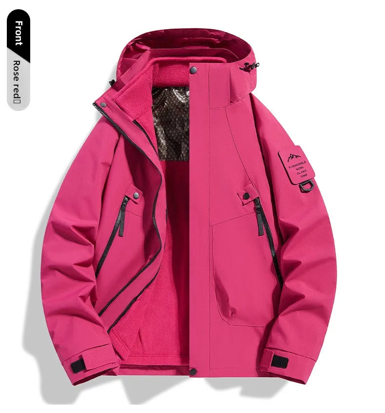 New Autumn and Winter Graphene Heating Cold Warm Insulation Men's Women's Three in One Jacket Waterproof Windproof Assault Suit