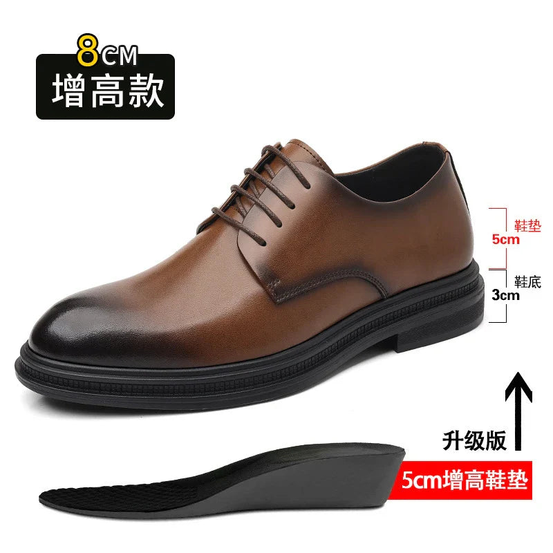 Mens Black Leather Shoes Autumn British Style Formal Business Footwear Low Top Commute Style Dress Shoes For Suits