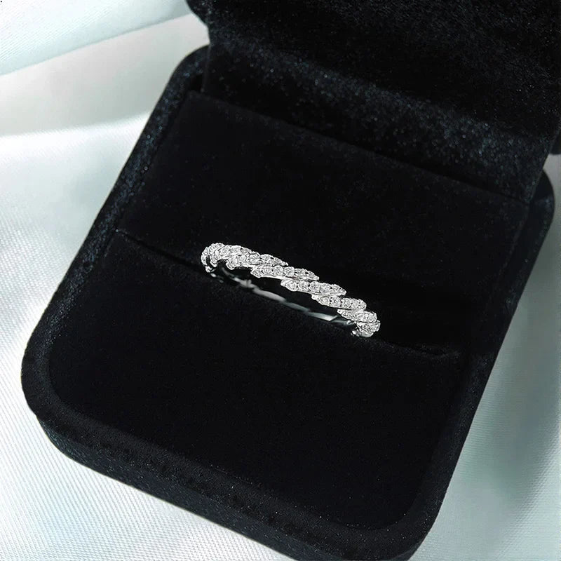 1mm All Real Moissanite Rings for Women Certified Full Diamond Bridal Jewelry 100% S925 Sterling Silver Wedding Bands GRA