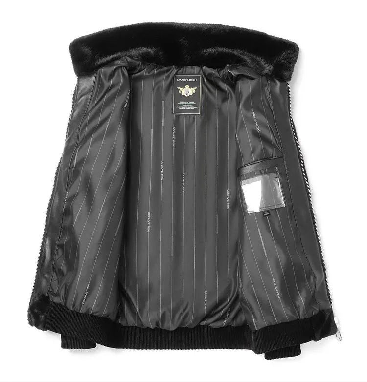 2025 Autumn and Winter Fashion Trend Plus Fleece Thickened Warm Jacket Men's Casual Loose Comfortable High-Grade Large Size Coat