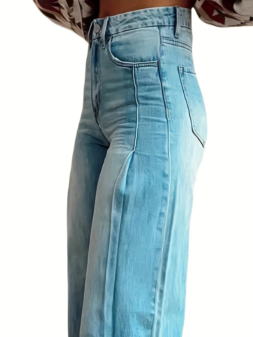Women's fashion casual wide-leg jeans