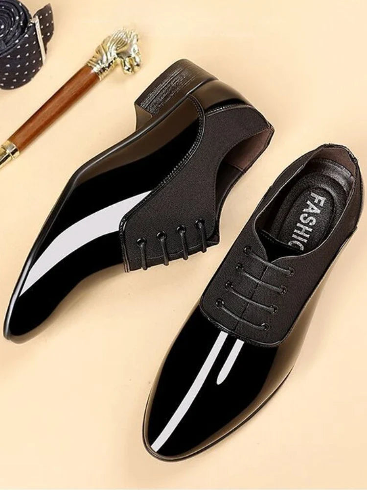 Patent Leather Pointed Toe Social Shoe for Men Spring Autumn Gentleman Office Low Price Luxury Designer Official Dress Shoes Man