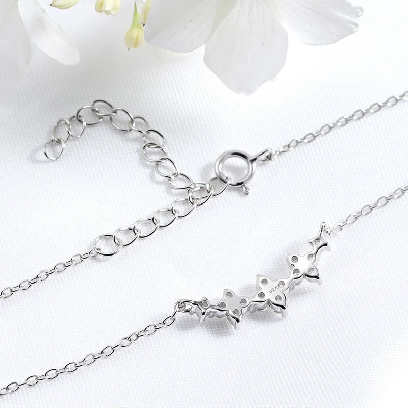 Flowers All Moissanite Necklace Gradient Smile Pendant for Women Girls Birthday Gift Couple Jewelry S925 Sterling Silver