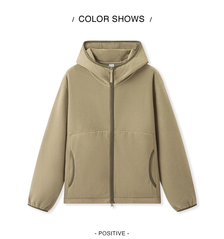 Jacket Men Antistatic Polar Fleece 2024 New Winter Furry Coat Loose Hooded Winter Wear Versatile Couple Style Jacket