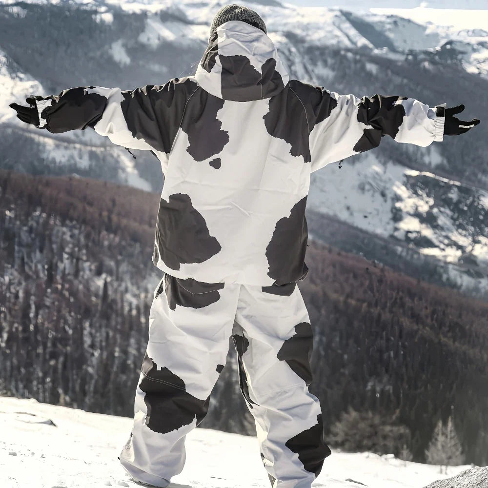 SNOW Winter Ski Jacket Men Waterproof Insulated Snow Tops Super Loose Snowboard Clothes Breathable Windproof Skiing Hoodies