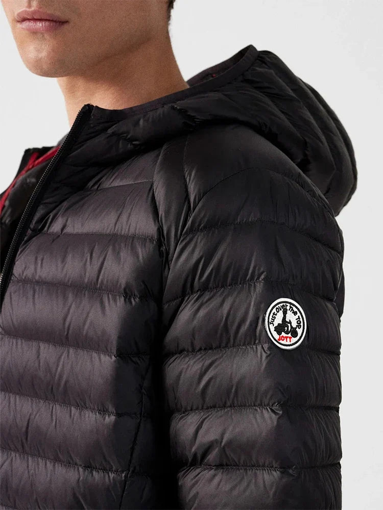 Spring Autumn Men Women With Embroidery Zipper Sleeveless Vest Front Light Thin Hooded Down Long sleeves Jacket Warm Windproof