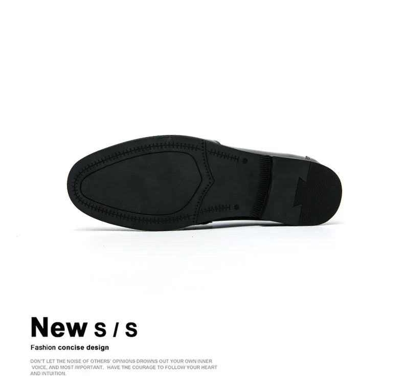 Men's Dress Shoes High Quality Brogues Casual Business Leather Shoes Social Party Leather Loafers Male Tassel Wedding Shoes