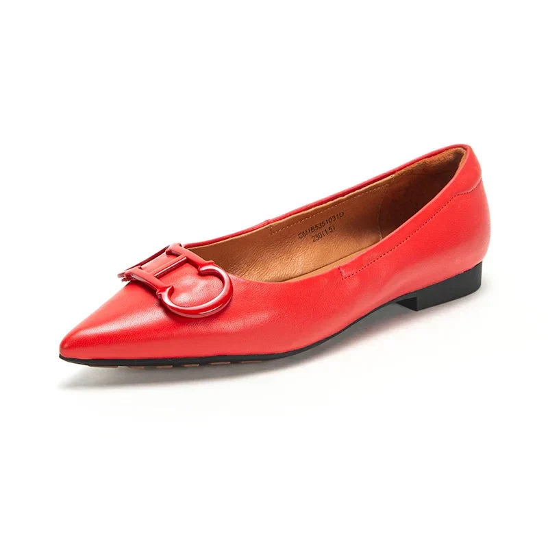 Pointed Toe Design Pure Simple Women's Flat Shoes Wear Comfortable Fashion Solid Women's Casual Shoes Vintage Classic