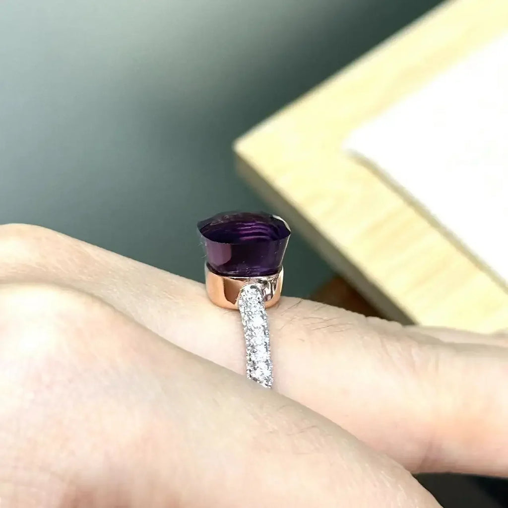 10.6mm S925 Ring Silver Rose Gold Metal 32 Colors Candy Style Zircon Crystal Ring for Women Fine Jewelry Party Gift Trendy Ring