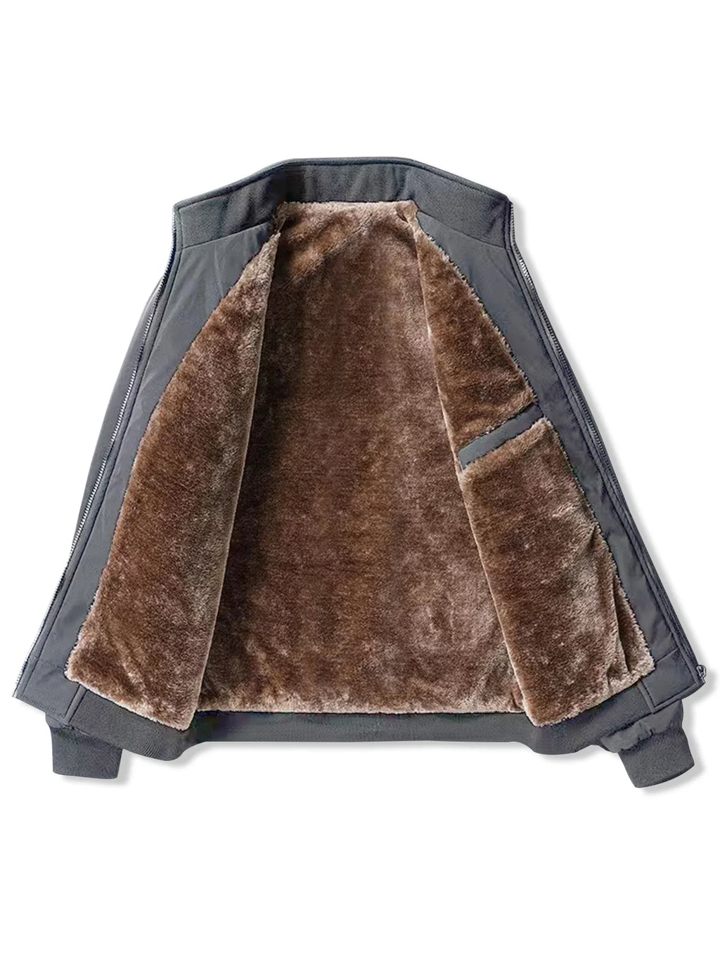 New Autumn and Winter Velvet Jacket Men's Stand-Up Collar Cotton Padded Thickened Warm Casual Jacket
