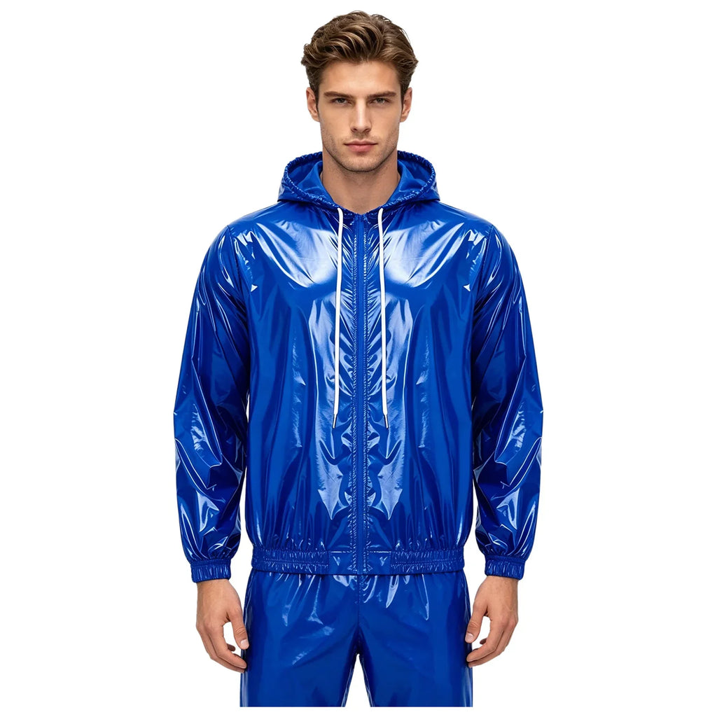Mens Waterproof Hooded Jacket Tops Breathable Raincoat Waterproof Windproof Outdoor Biking Fishing Jacket Hood Outerwear