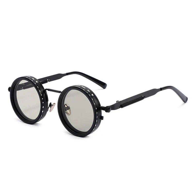 Metal Round Punk ND9-level Adjustable Dimming Sunglasses Women Polarized UV400 Fashion Men Outdoor Sun Glasses