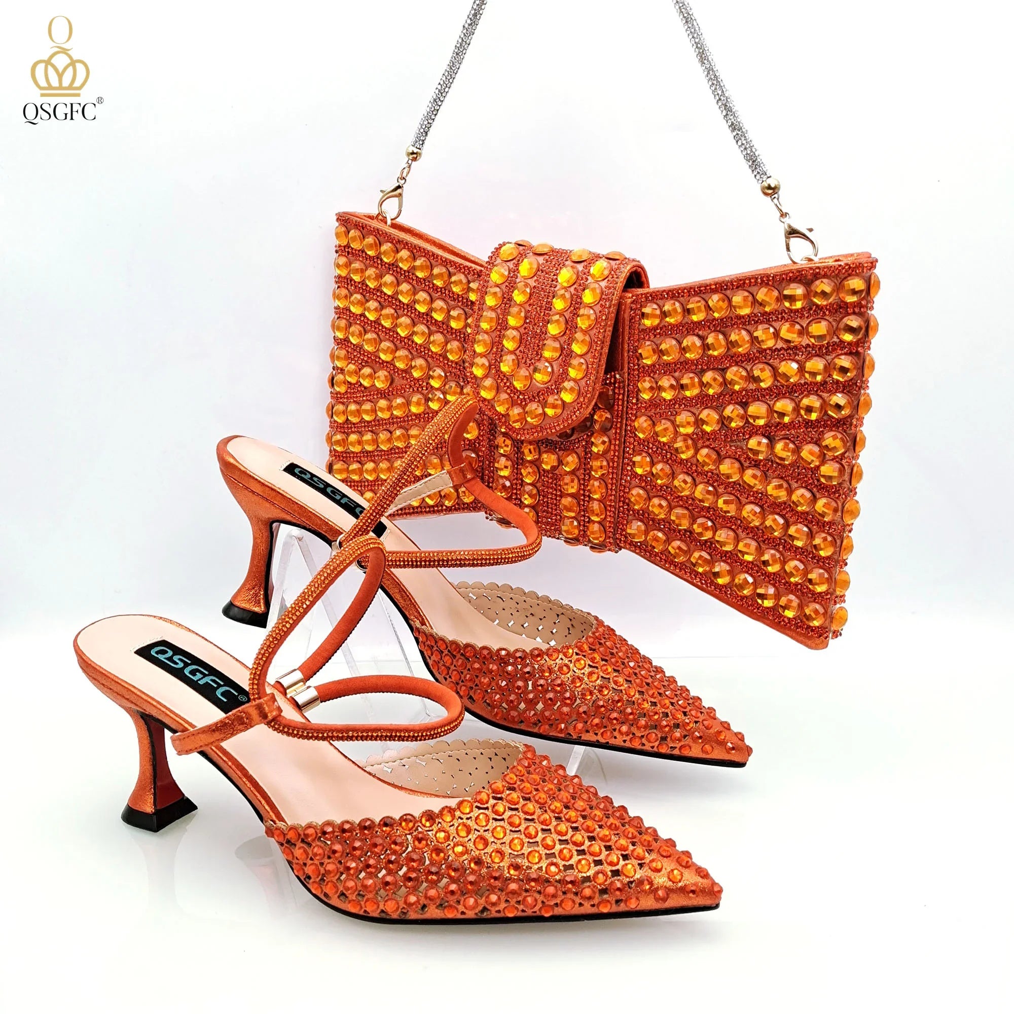 Shoes And Shoulder Bags High-Heeled Shoes And matching Envelope Bag
