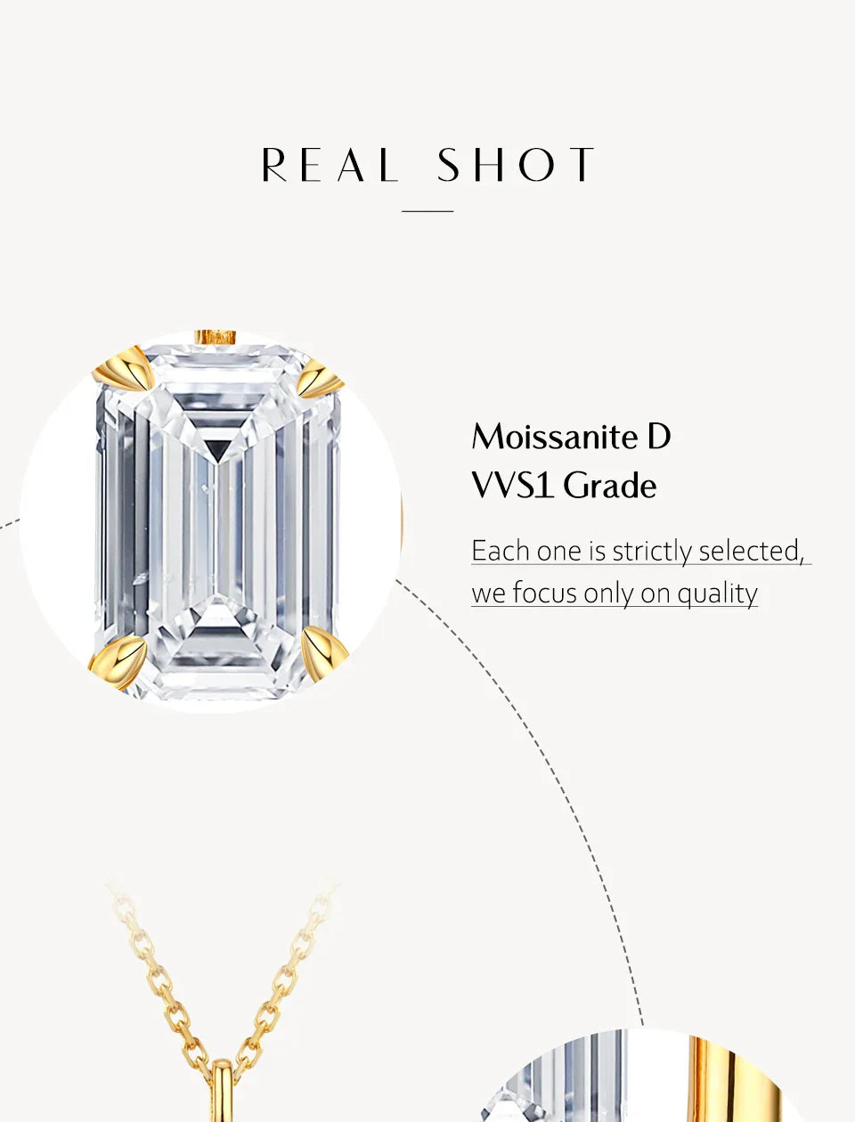 Top Quality Moissanite Diamond Necklace for Women Solid 10k 14k 18k Yellow Gold Penant Fine Jewelry Gifts Wholesale New