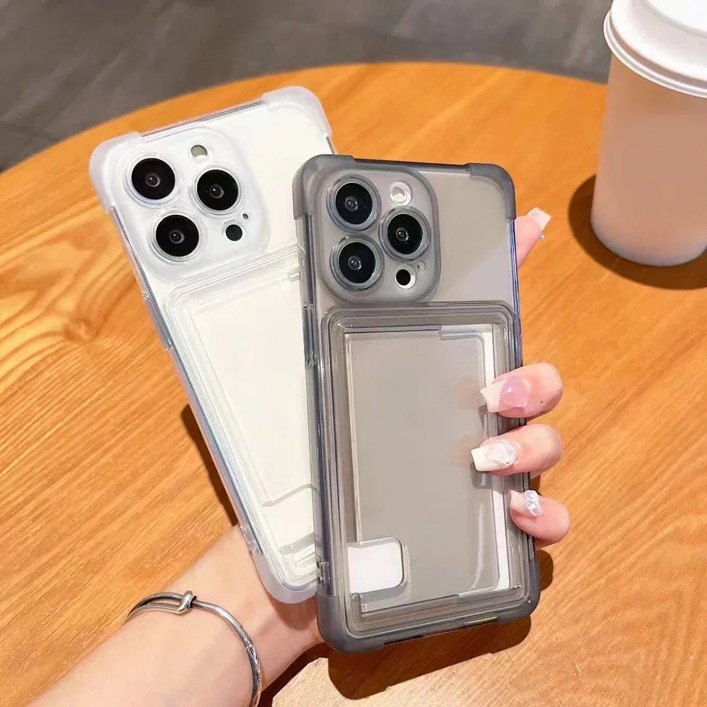 Card Holder Case For Samsung A54 5G Cases Samsung A53 A35 A33 A25 A05 A15 A12 S24 Ultra S23 FE S22 Plus Silicon Card Slot Cover