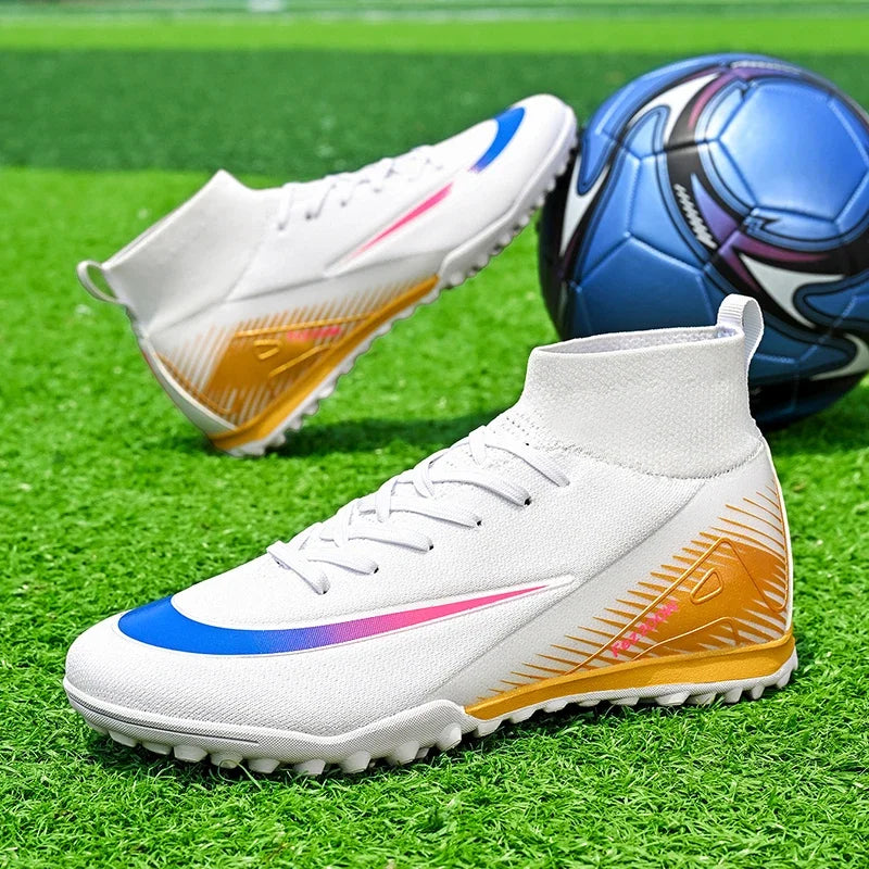 New Men Football Boots Match Long Spikes Soccer Shoes Cleats Boys Comfortable Training Sport Adult Breathable Outdoor Non Slip