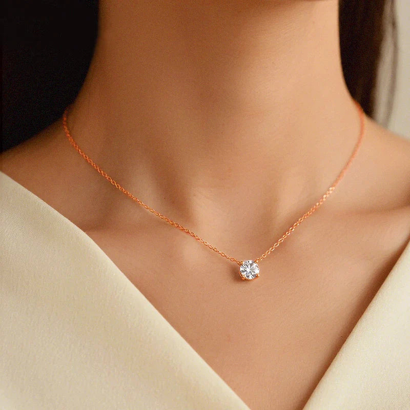 1-6CT Brilliant cut Moissanite Necklace for Women Solitaire Pendant Luxury Female Neck Chain 925 Sterling Silver 100%