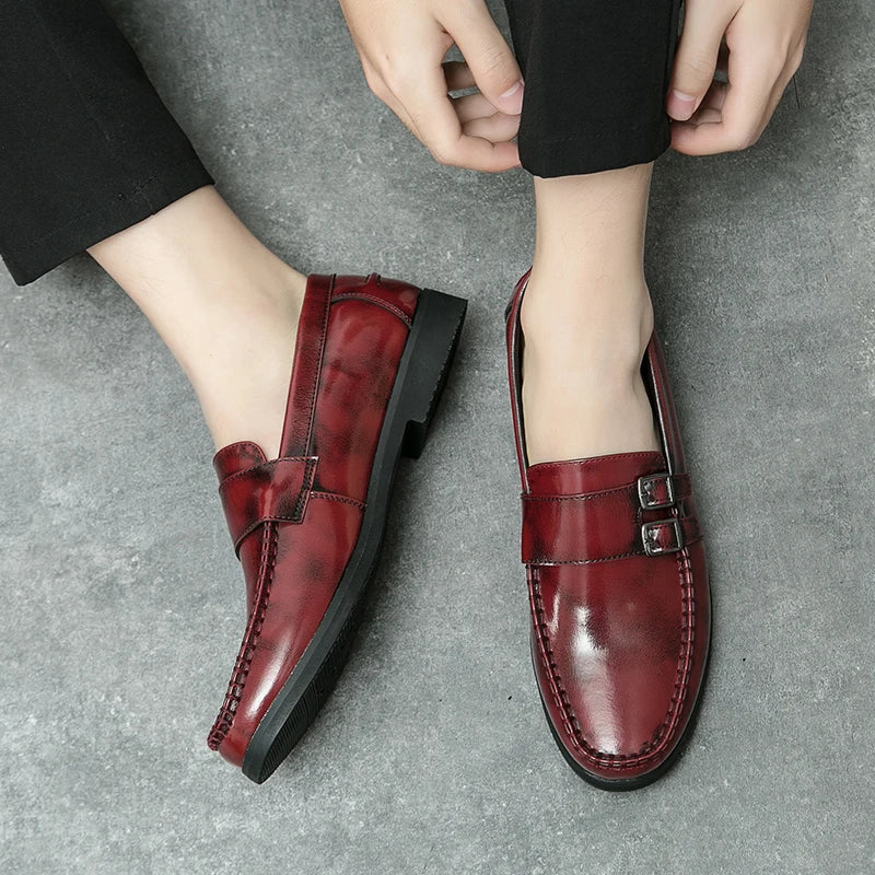 Business men's loafers Comfortable flat bottomed Elegant gentleman style Daily work Outdoor leisure street 38-46 leather shoes